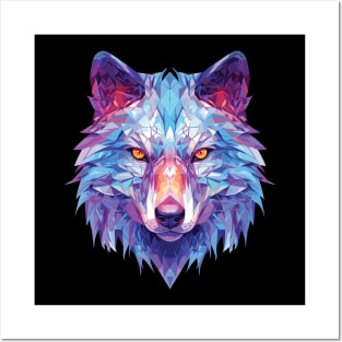 Holographic Wolf - modern gift design Posters and Art